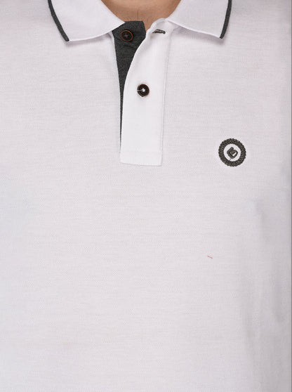 Greenfibre White Slim Fit Polo T-Shirt