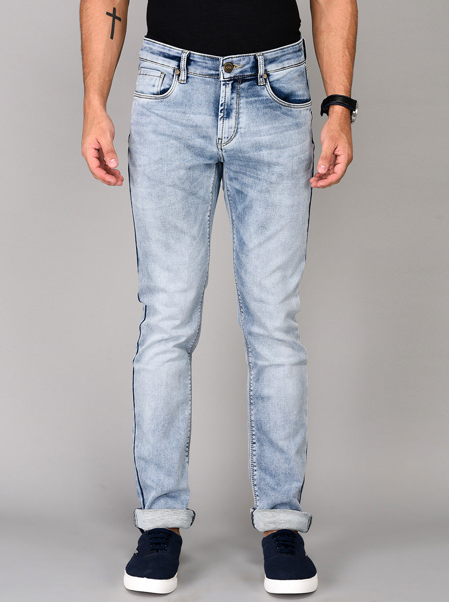 Light Blue Straight Fit Jeans | JB Sport