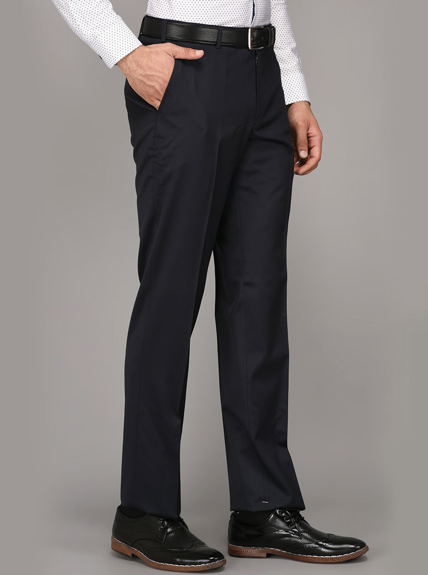 Navy Blue Slim Fit Formal Trouser