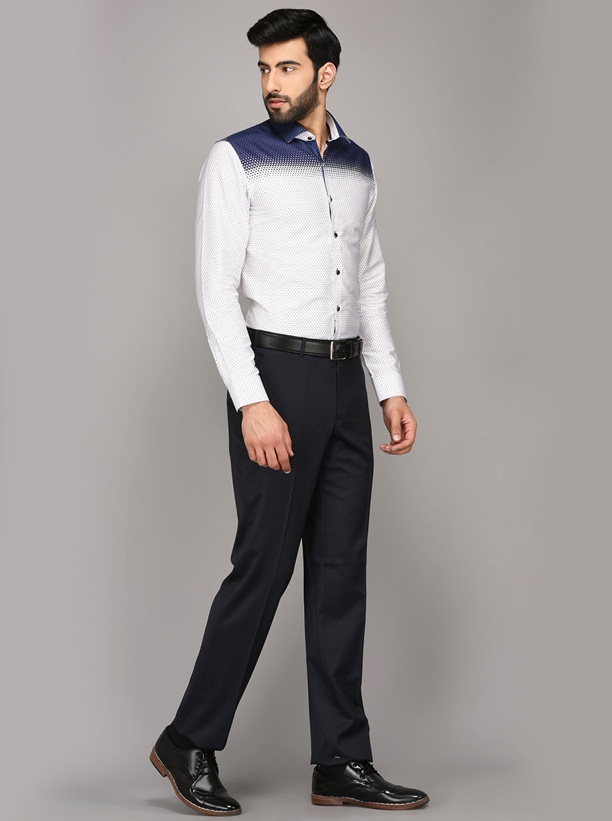 Navy Blue Slim Fit Formal Trouser