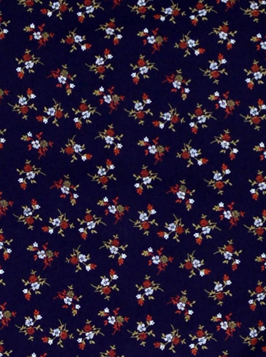 Navy Blue Printed Slim Fit Casual Shirt | Greenfibre