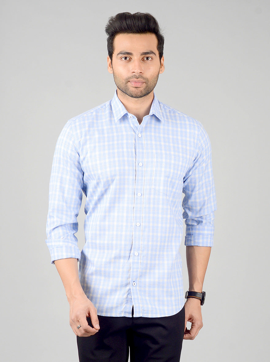 Lavender Luster Checked Slim Fit Casual Shirt | JB Sport