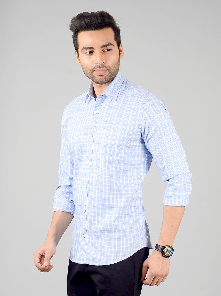 Lavender Luster Checked Slim Fit Casual Shirt | JB Sport