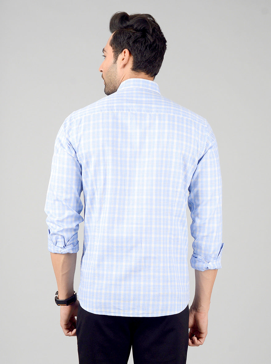 Lavender Luster Checked Slim Fit Casual Shirt | JB Sport