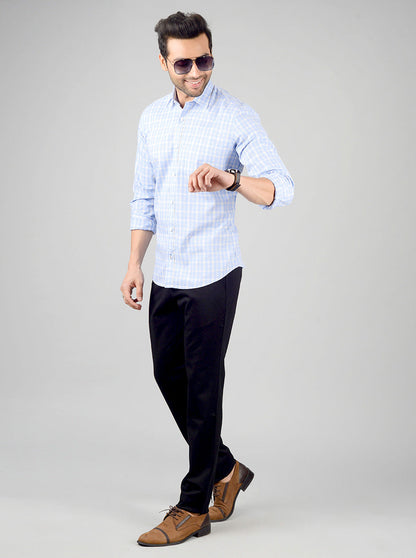 Lavender Luster Checked Slim Fit Casual Shirt | JB Sport