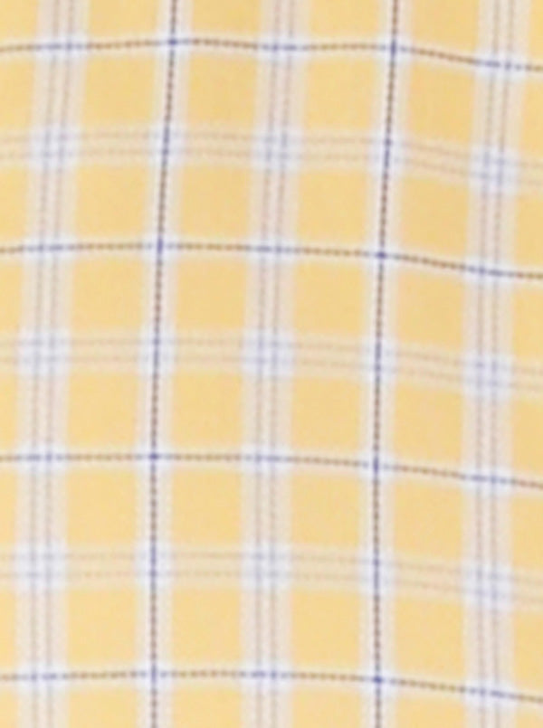 Light Yellow Checked Slim Fit Casual Shirt | JB Sport