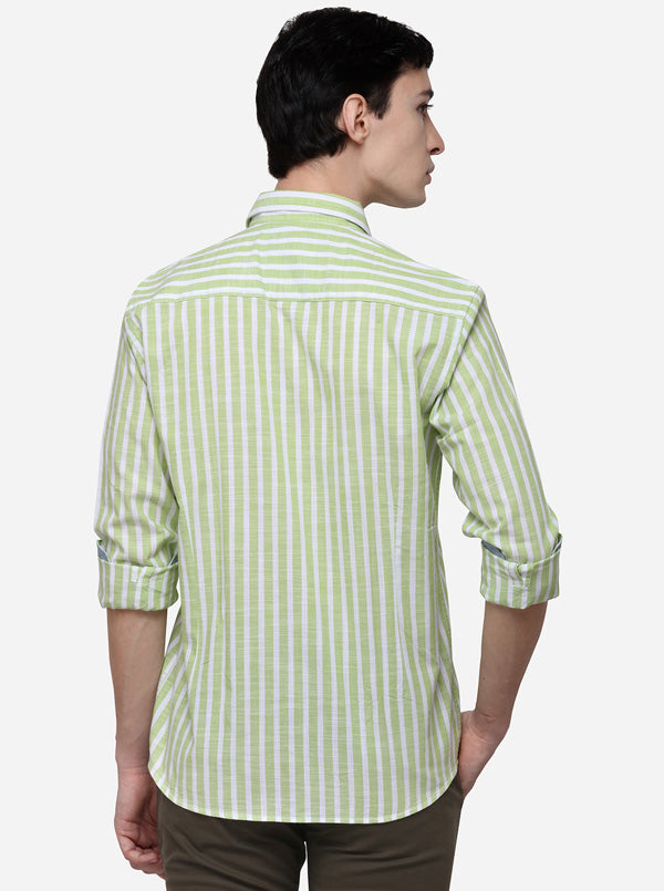 Green Tailored Fit Checked Casual Shirt | JB Sport
