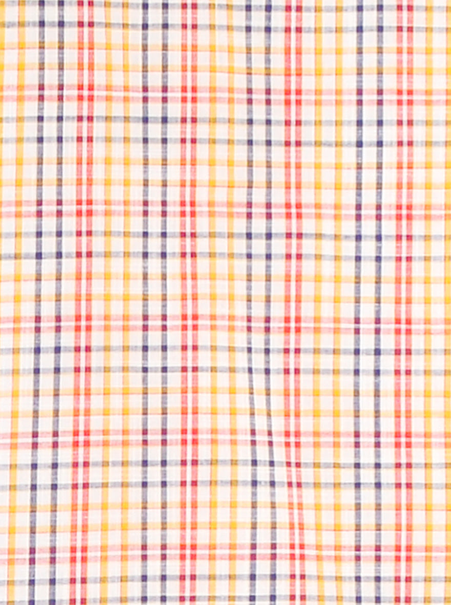 Vibrant Yellow Checked Slim Fit Casual Shirt | Greenfibre