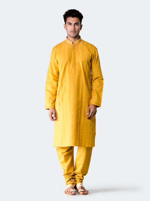 Yellow Striped Kurta Set