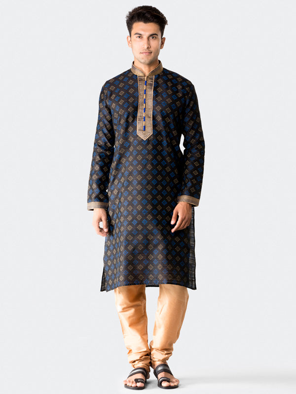 Black Printed Kurta Set