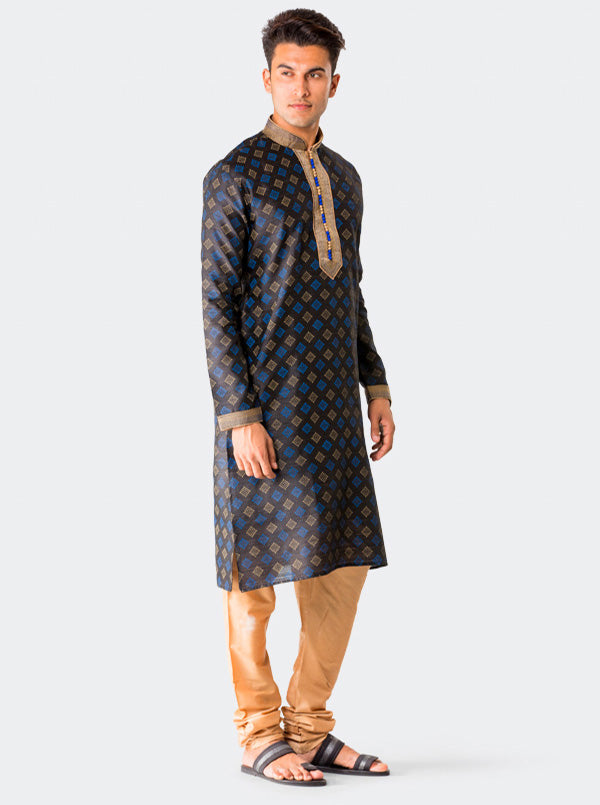 Black Printed Kurta Set