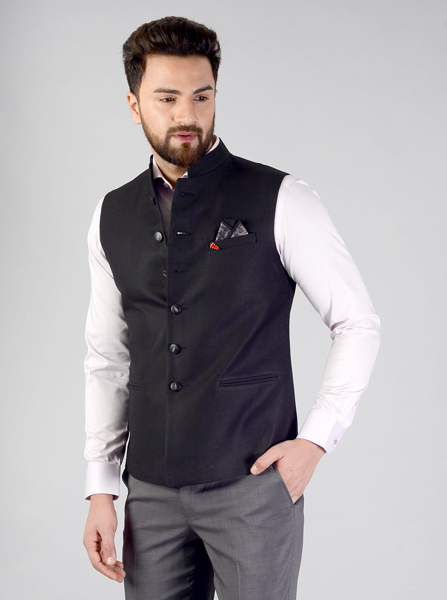 Black Bandhgala Jacket | Greenfibre