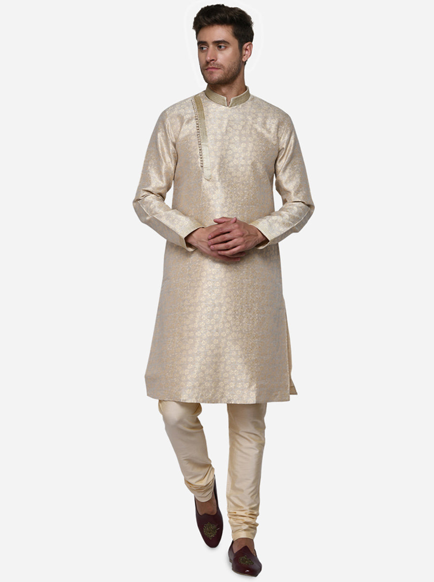 Beige & Golden Kurta Set | Azania