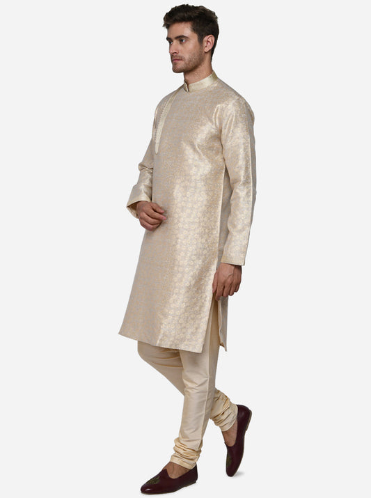 Beige & Golden Kurta Set | Azania