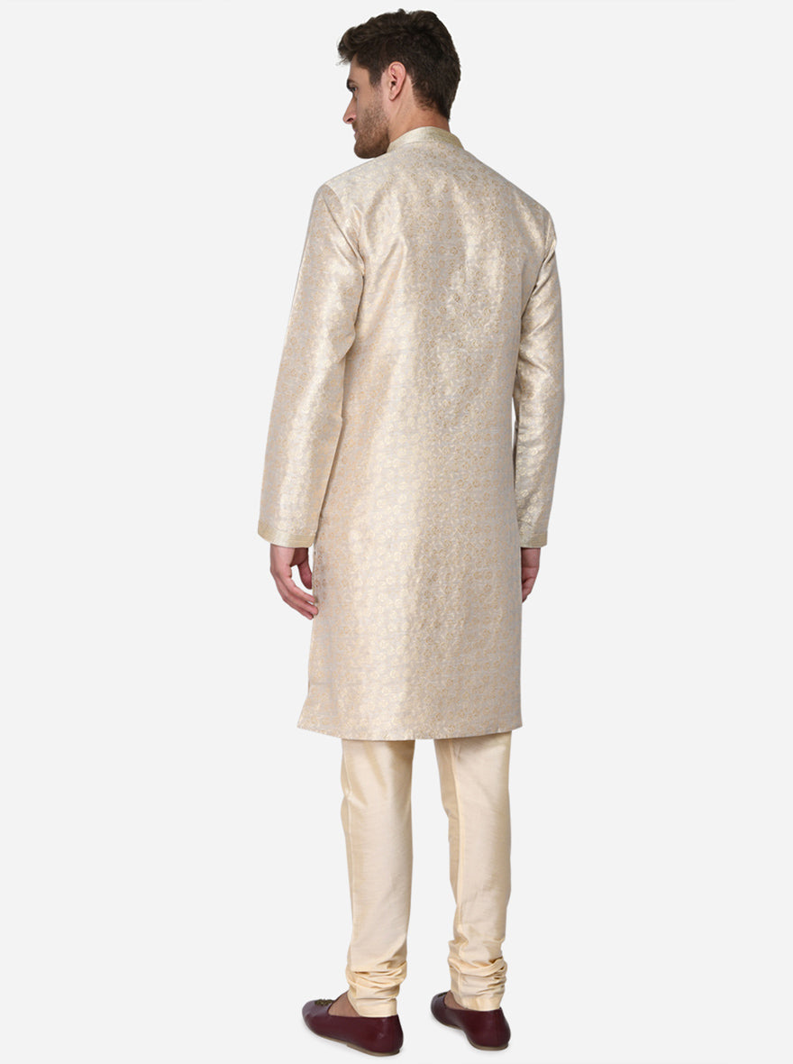 Beige & Golden Kurta Set | Azania