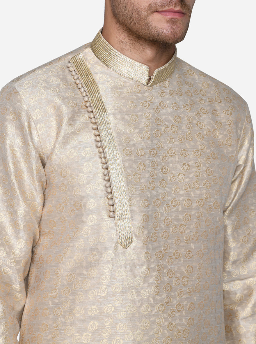 Beige & Golden Kurta Set | Azania