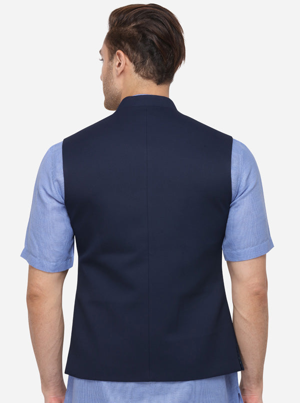 Navy Blue Bandhgala Jacket | Greenfibre