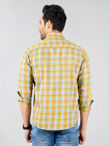 Mustard & Sky Checked Regular Fit Casual Shirt | Greenfibre