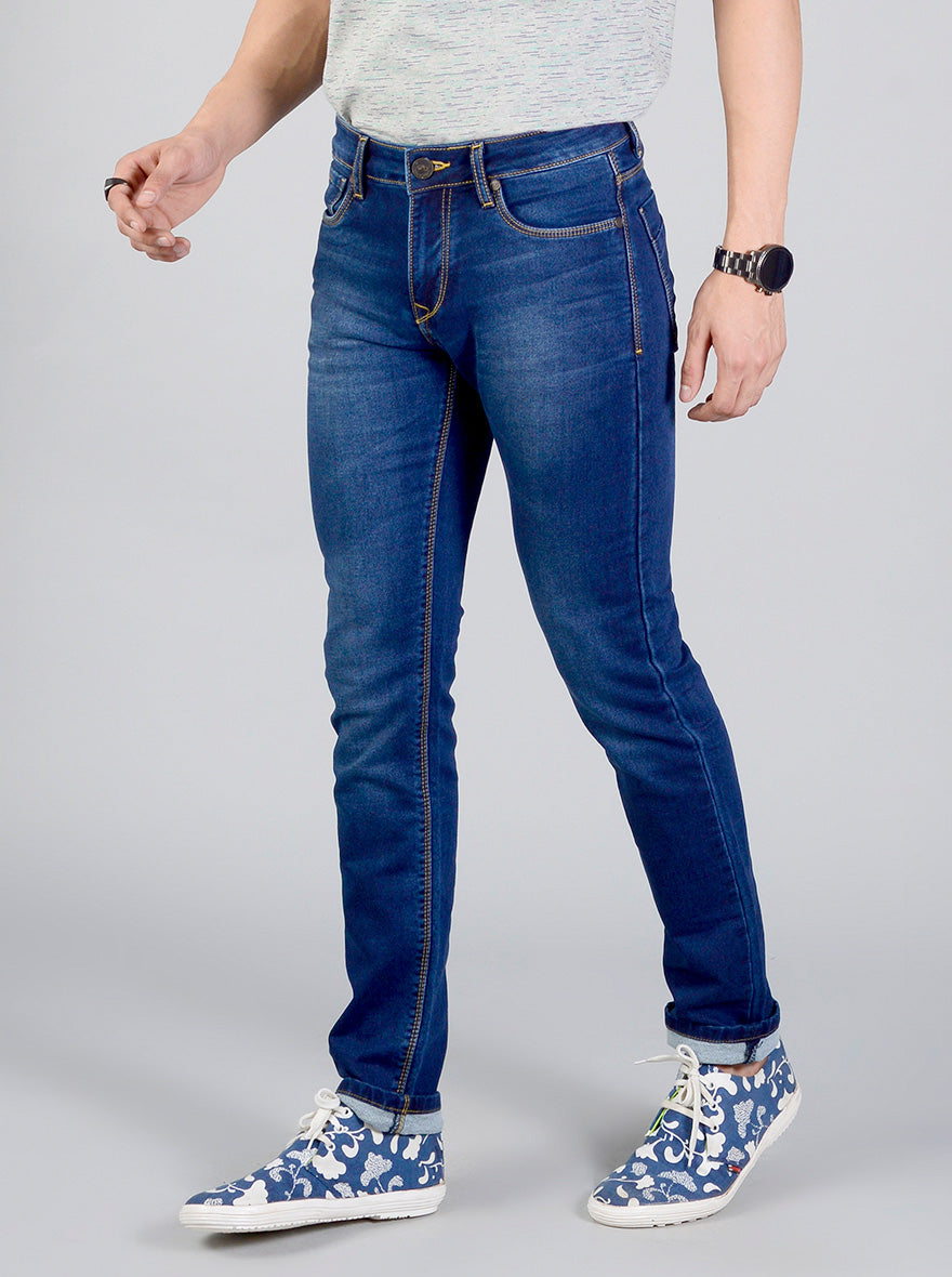 True Blue Solid Slim Fit Jeans | JB Sport