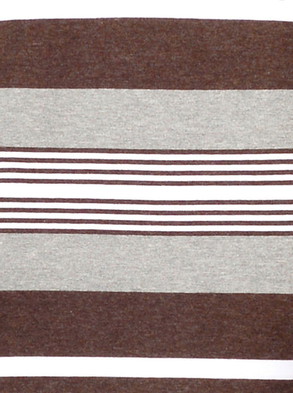 Grey & Brown Striped Slim Fit Polo T-shirt | Greenfibre