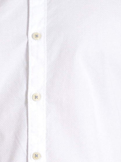 Vanilla White Solid Slim Fit Casual Shirt | JB Sport