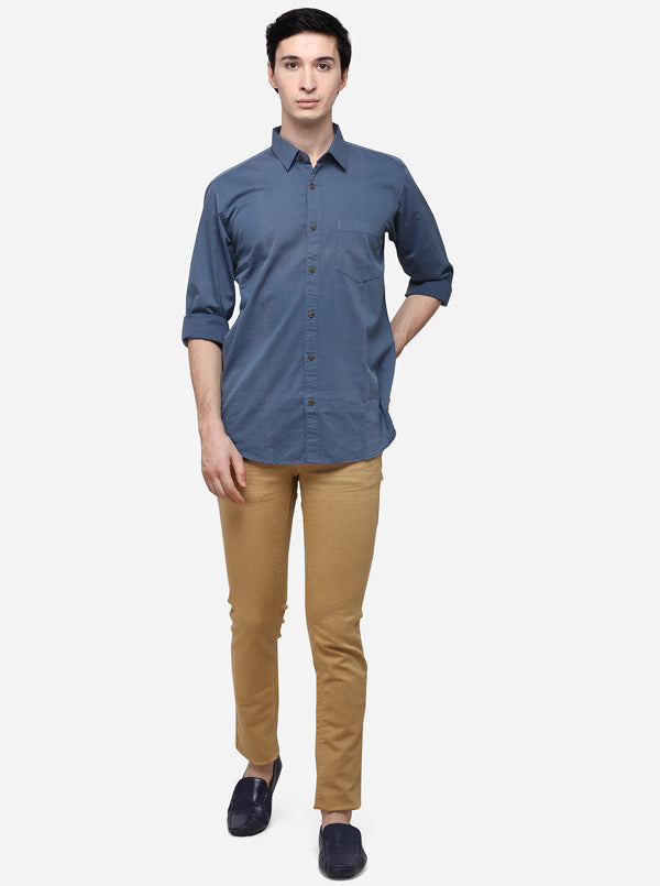 Slate Solid Smart Fit Casual Shirt | Greenfibre