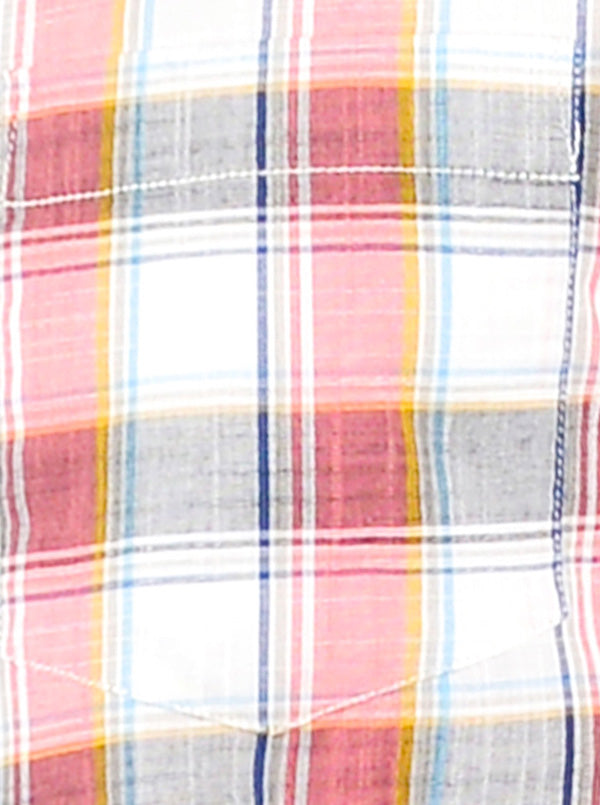 Red & Grey Checked Slim Fit Casual Shirt | Greenfibre