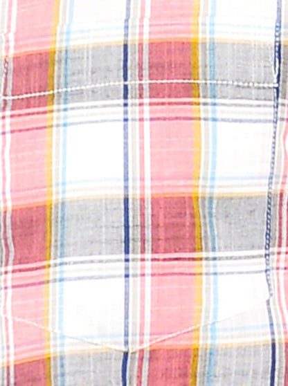 Red & Grey Checked Slim Fit Casual Shirt | Greenfibre
