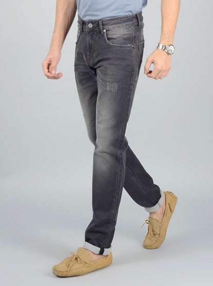 Grey Washed Slim Fit Jeans | JB Sport