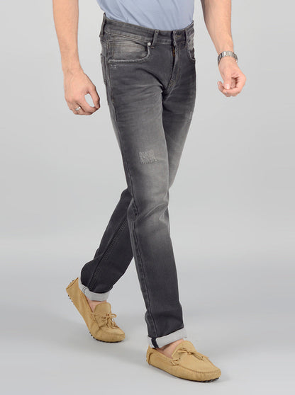 Grey Washed Slim Fit Jeans | JB Sport