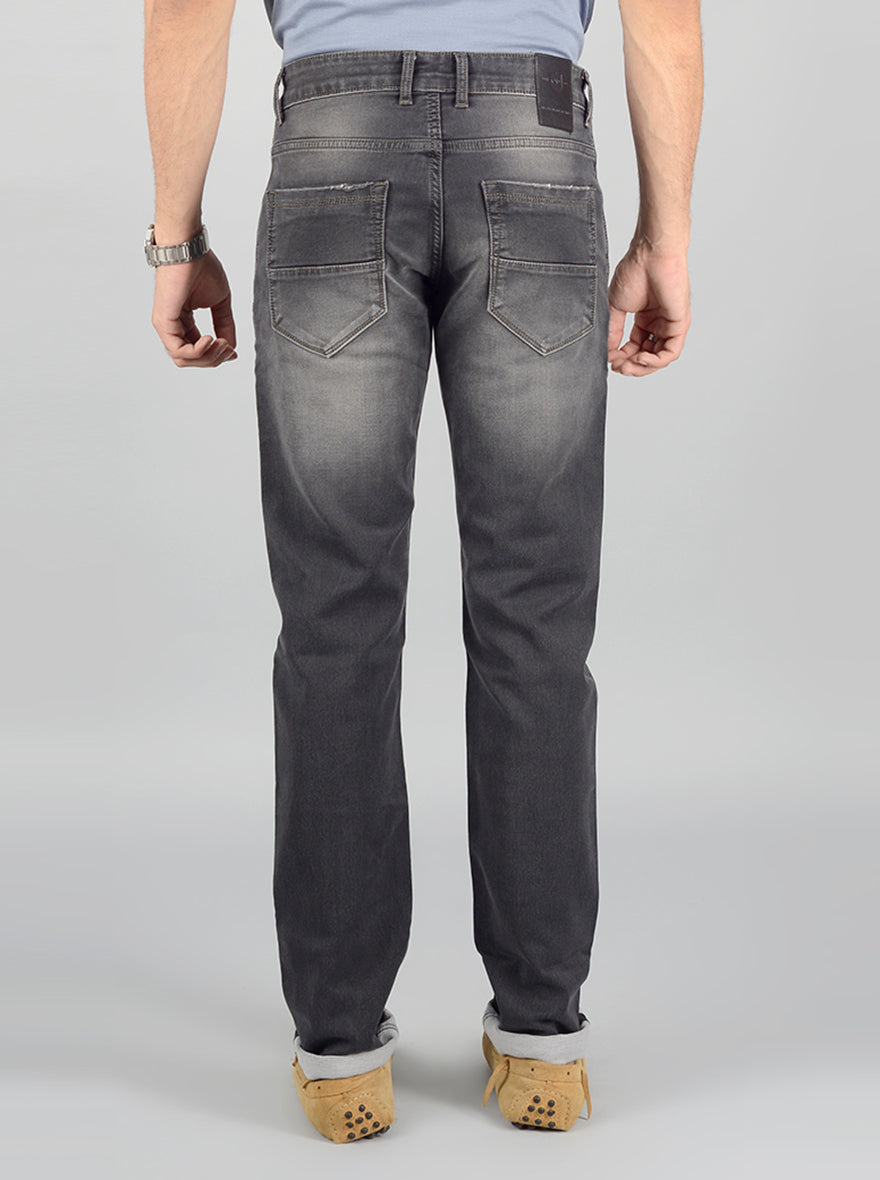Grey Washed Slim Fit Jeans | JB Sport