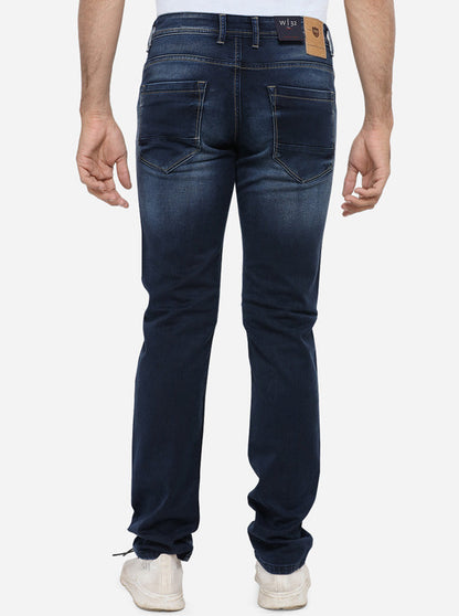 Dark Blue Washed Straight Fit Jeans | JadeBlue