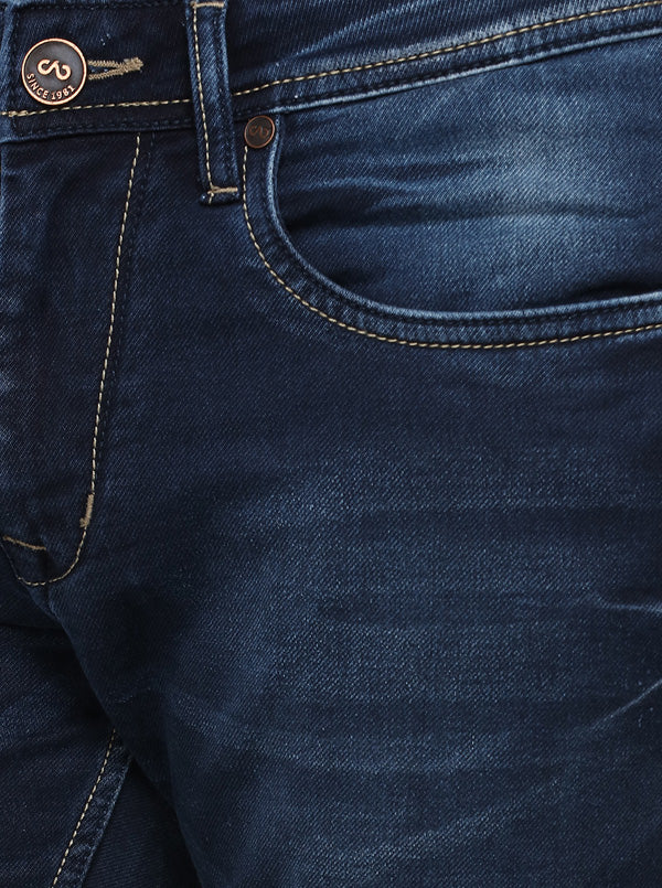 Dark Blue Washed Straight Fit Jeans | JadeBlue