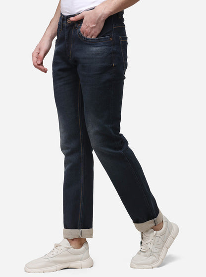 Night Blue Narrow Fit Solid Jeans | JB Sport