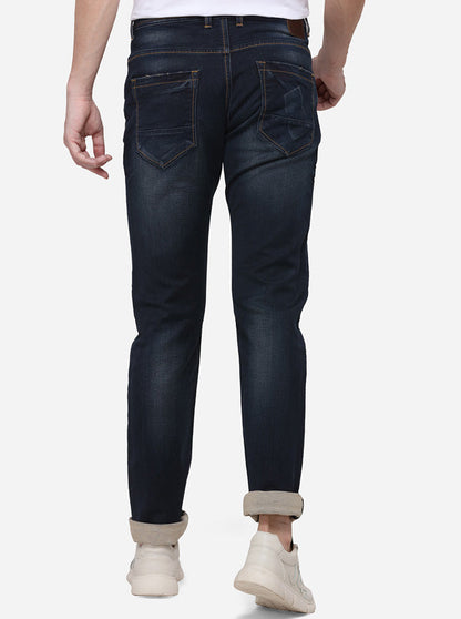Night Blue Narrow Fit Solid Jeans | JB Sport