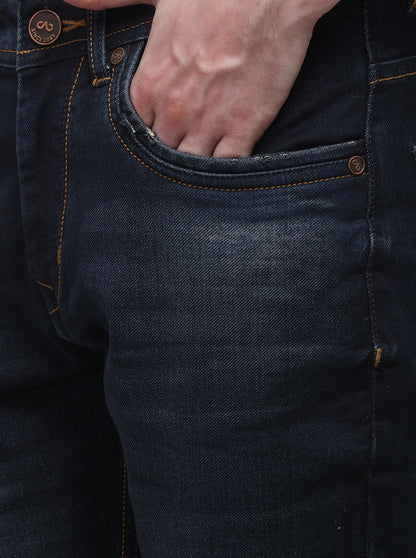 Night Blue Narrow Fit Solid Jeans | JB Sport