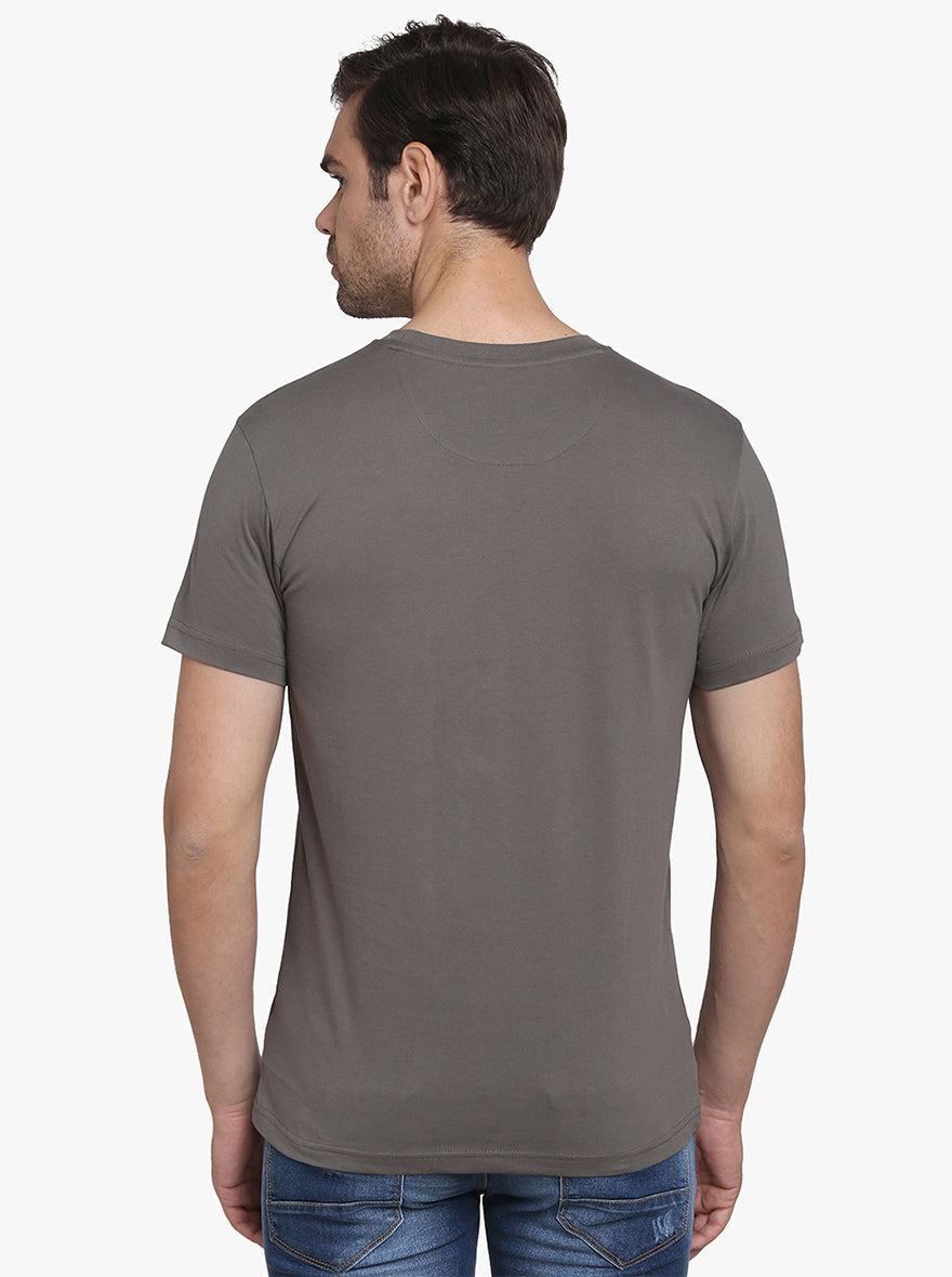 Gun Metal Solid Slim Fit T-Shirt  | JadeBlue Sport