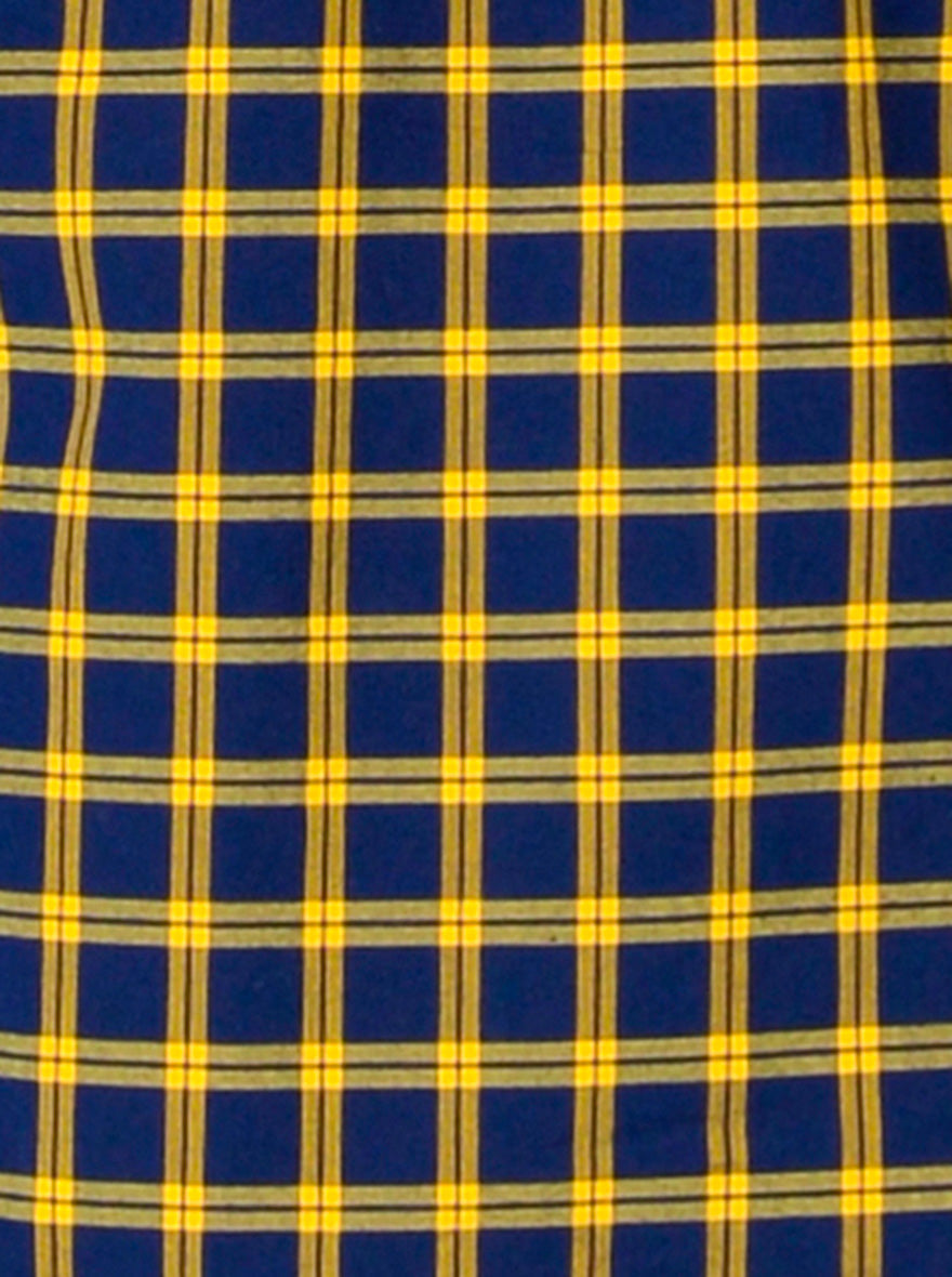 Blue & Yellow Checked Tailored Fit Casual Shirt | JB Sport