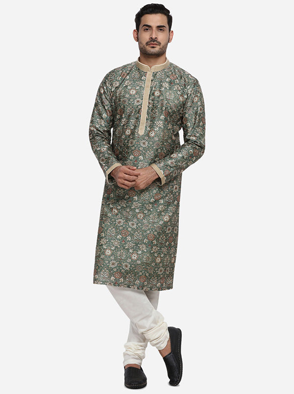 Forest Green & Beige Kurta Set | TULA