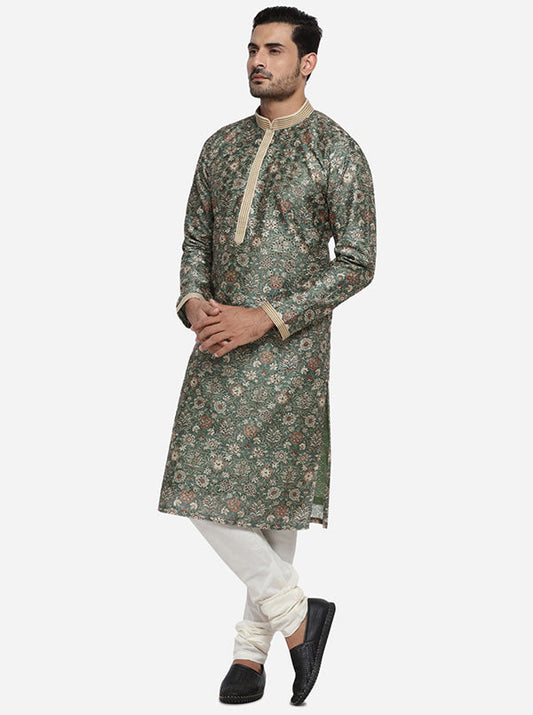 Forest Green & Beige Kurta Set | TULA