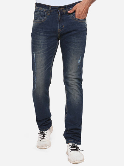 Indigo Blue Washed Slim Fit Jeans | JadeBlue
