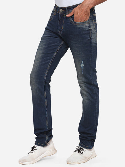 Indigo Blue Washed Slim Fit Jeans | JadeBlue