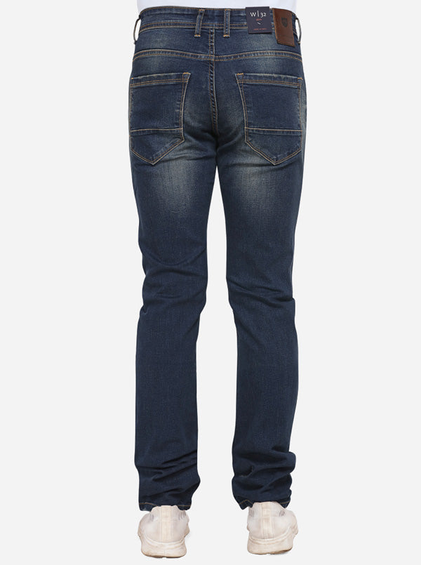 Indigo Blue Washed Slim Fit Jeans | JadeBlue