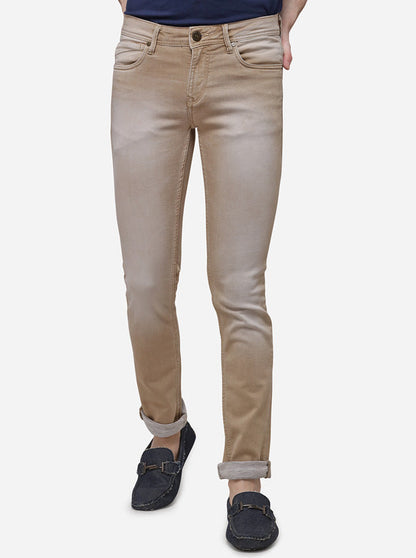 Light Grey Narrow Fit Solid Jeans | JB Sport
