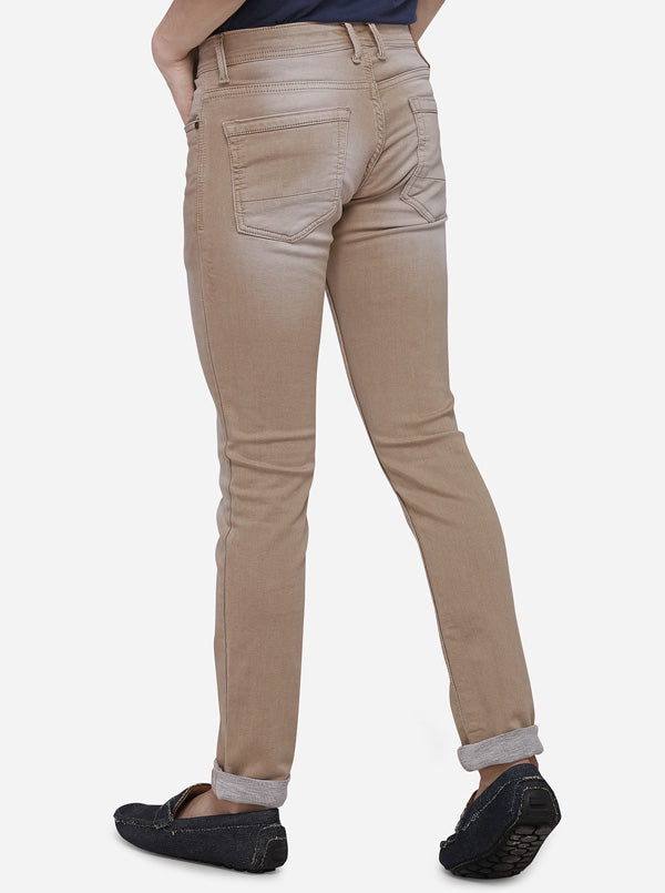 Light Grey Narrow Fit Solid Jeans | JB Sport