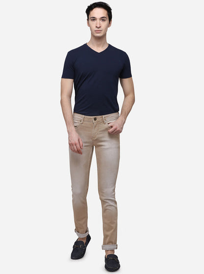 Light Grey Narrow Fit Solid Jeans | JB Sport