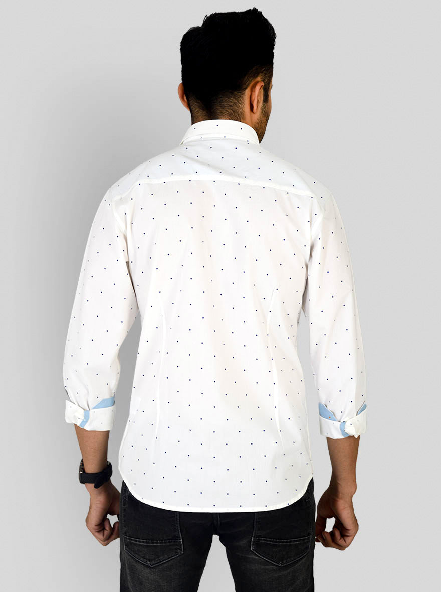 Vanilla White Solid Slim Fit Casual Shirt | Greenfibre