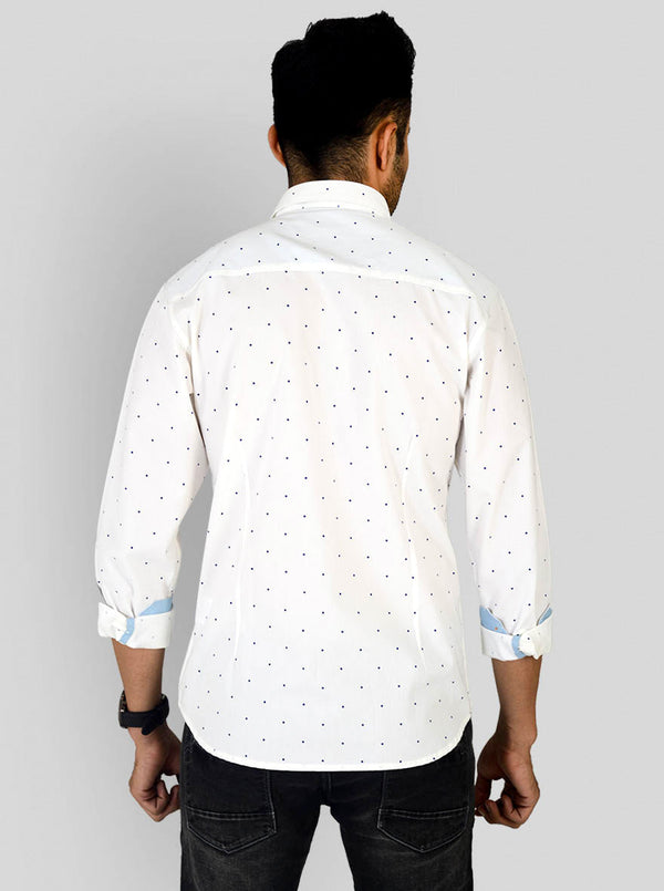 Vanilla White Solid Slim Fit Casual Shirt | Greenfibre