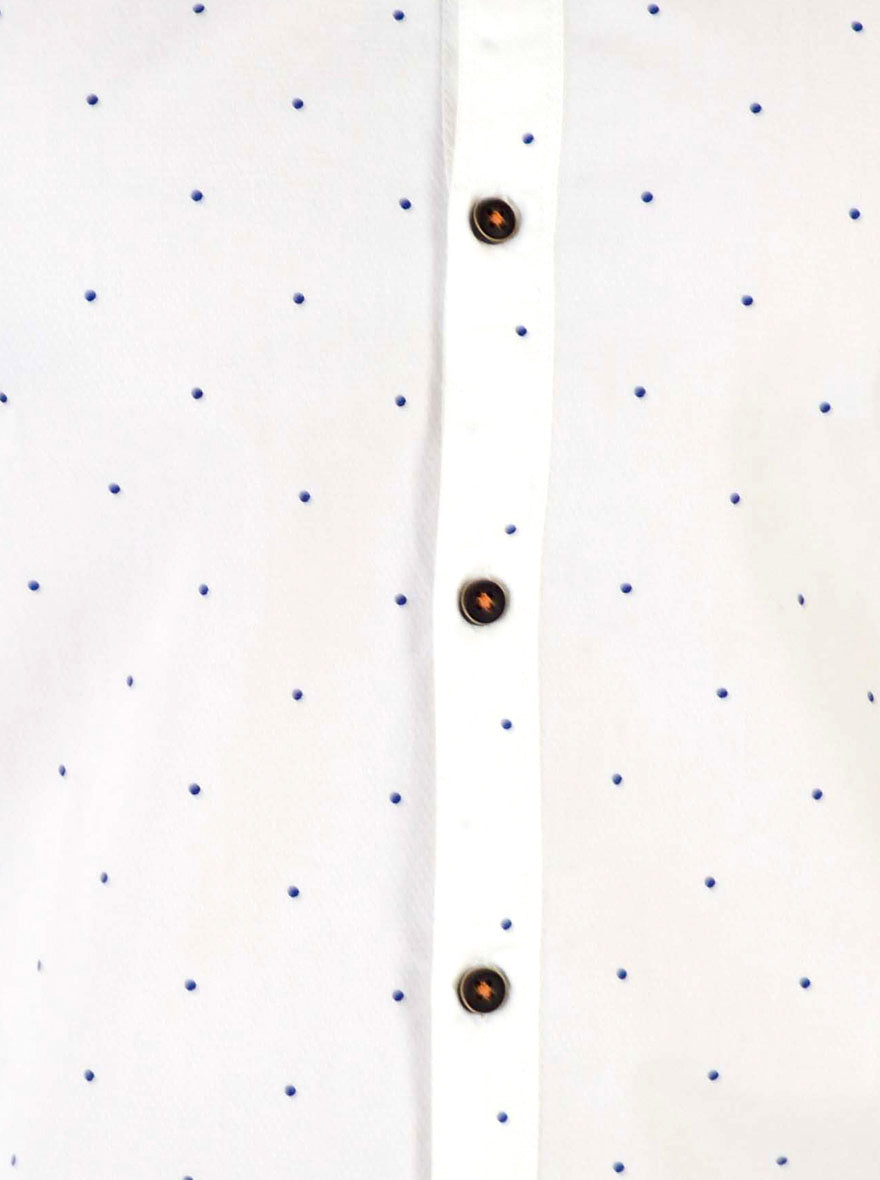 Vanilla White Solid Slim Fit Casual Shirt | Greenfibre