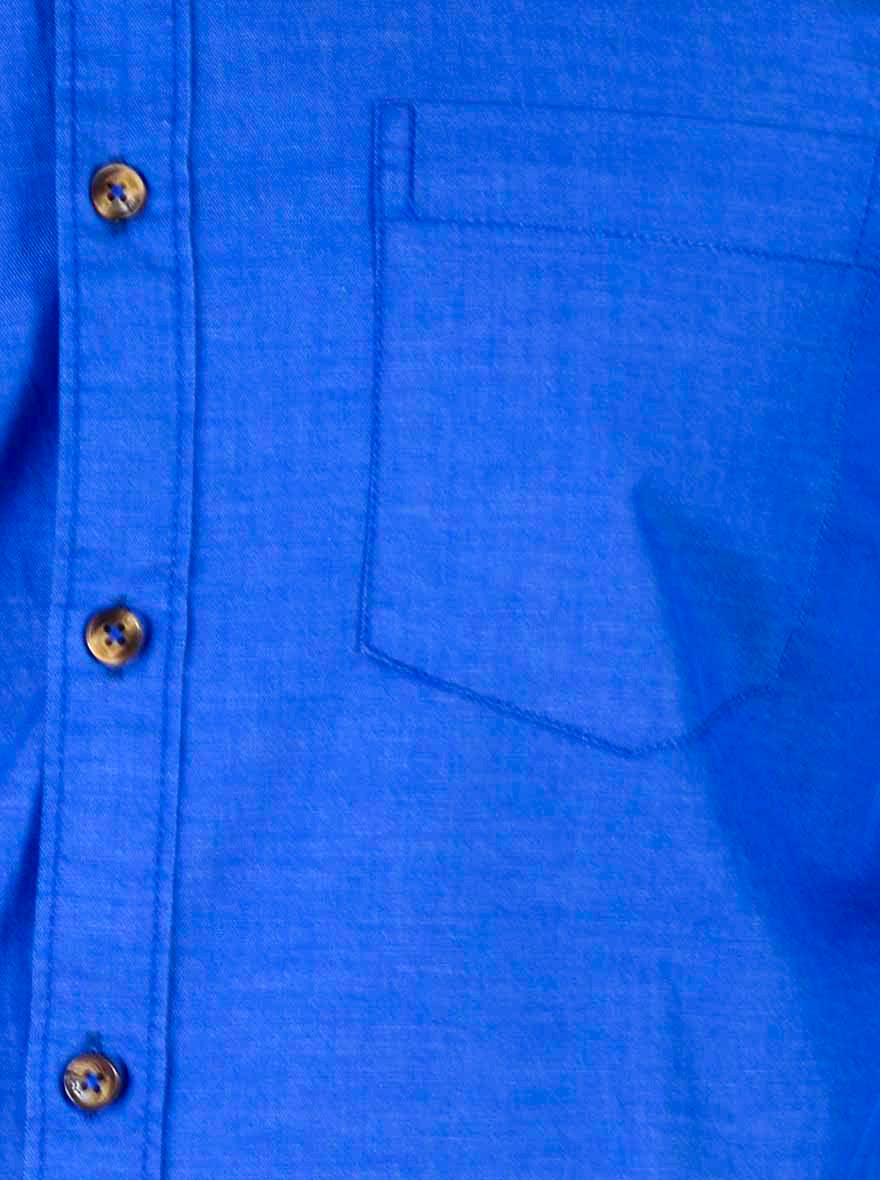 Electric Blue Solid Slim Fit Casual Shirt | JB Sport